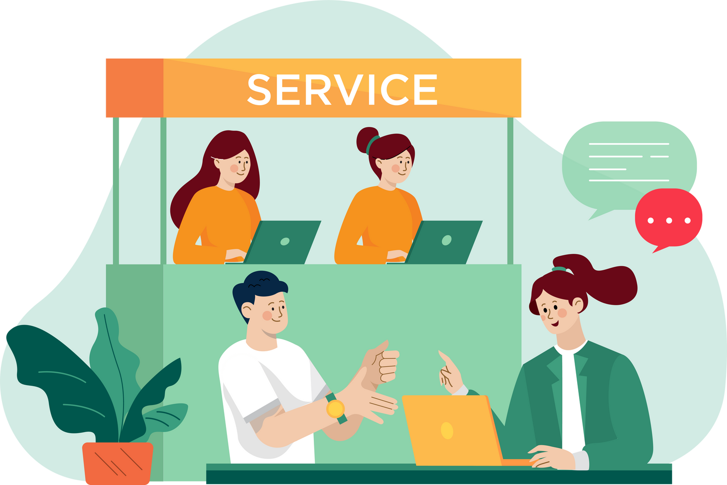 financial consulting service flat illustrations concept