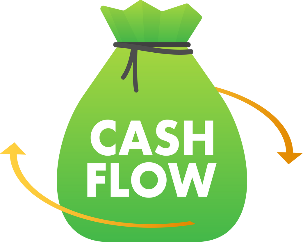 Cash flow. Dollar bill. Investment fund flow. Currency exchange. Vector stock illustration.